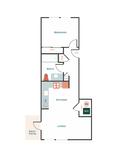 a floor plan of a house with a bedroom and a living room